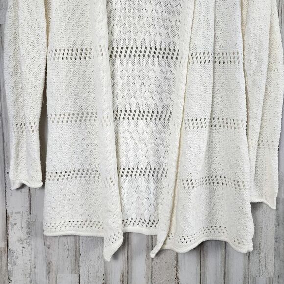 Charlotte Russe Cardigan White Sweater Size Large - Picture 7 of 9